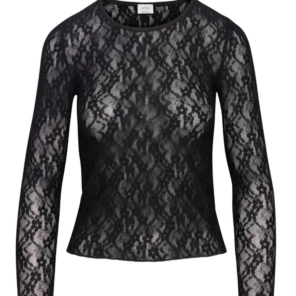 Aritzia Black Lace Long Sleeve Top